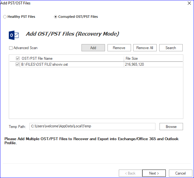 Add healthy OST file