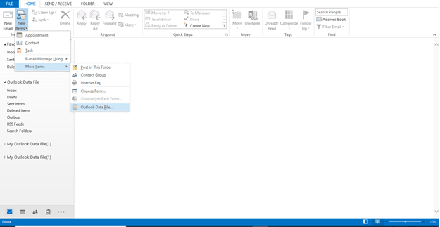 How to create PST file in Outlook new 2