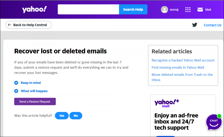 why do emails disappear from my yahoo inbox