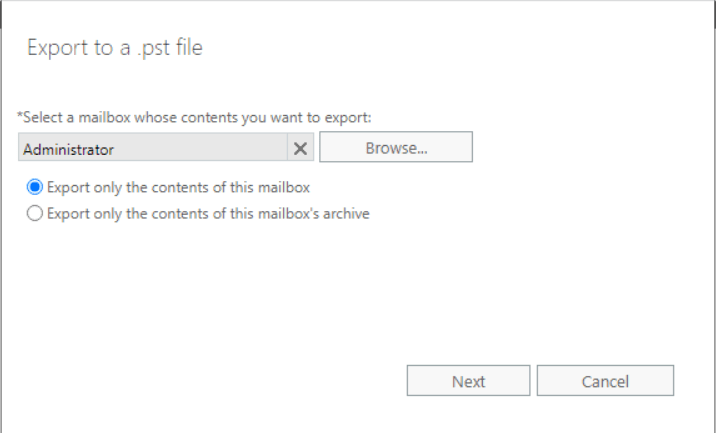Select the first option if you want to export 