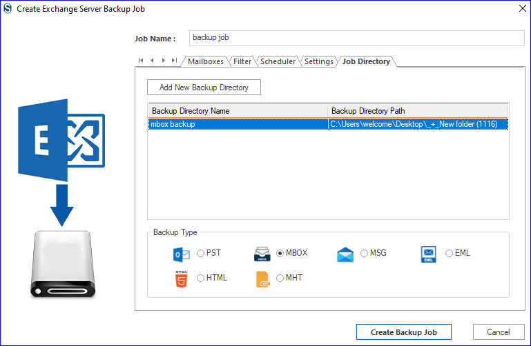 export Exchange emails into MBOX file.