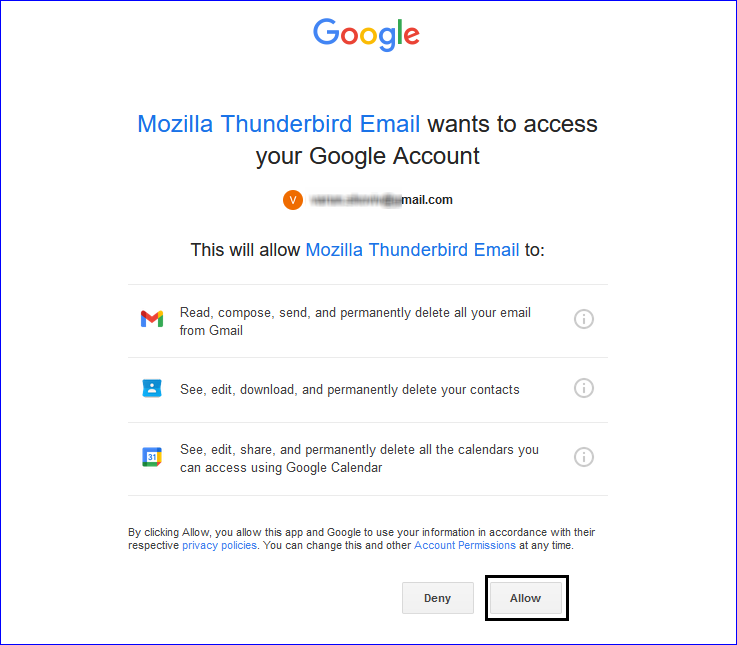 Add Gmail in Thunderbird 5