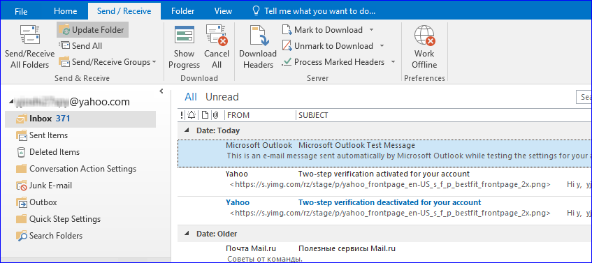 click lick on the Send/Receive on Outlook