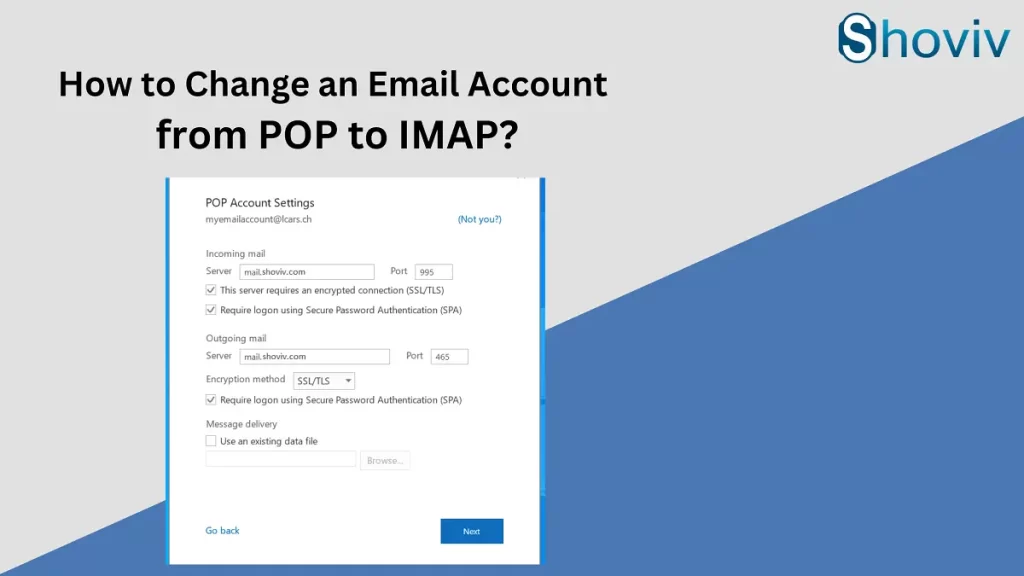 change from pop to imap