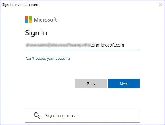 sign in with Microsoft your account