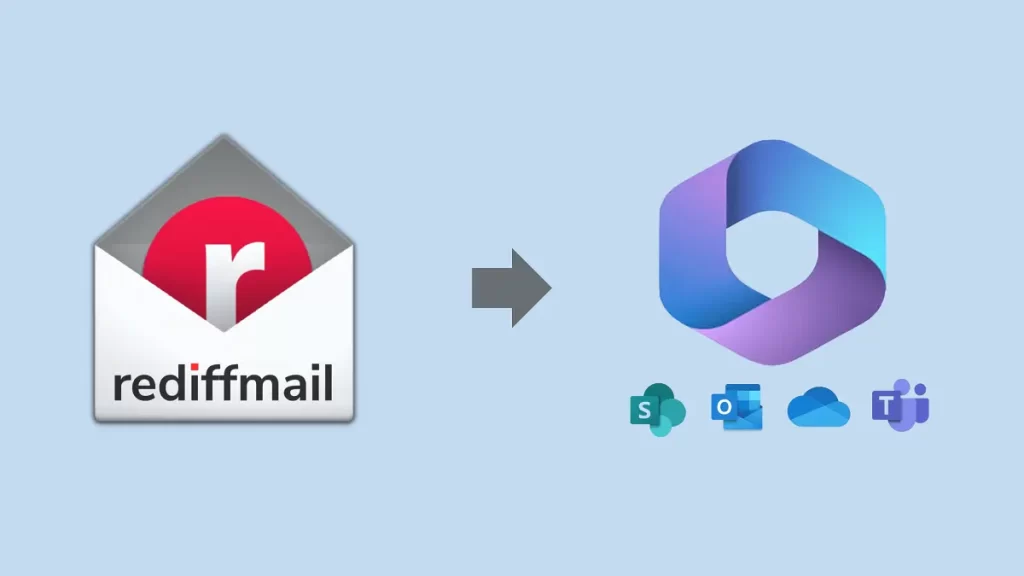 Transfer Rediffmail to Office 365 (Exchange Online) banner image