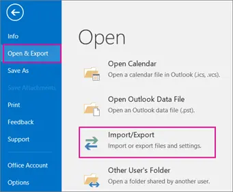 Export Horde mail via Outlook Native/Export option