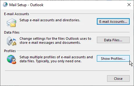 Go to Windows Email Setting