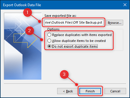 Check Do not export duplicate items. Your cpanel emails to Outlook migration done