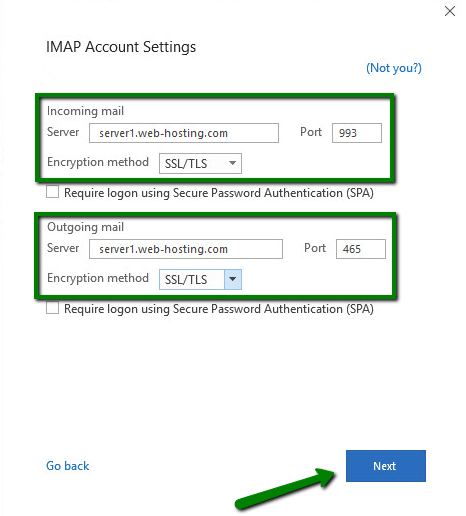 Configure Incoming and Outgoing mail Server and port Settings