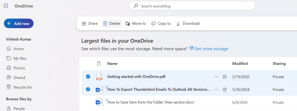 how to free up onedrive space

