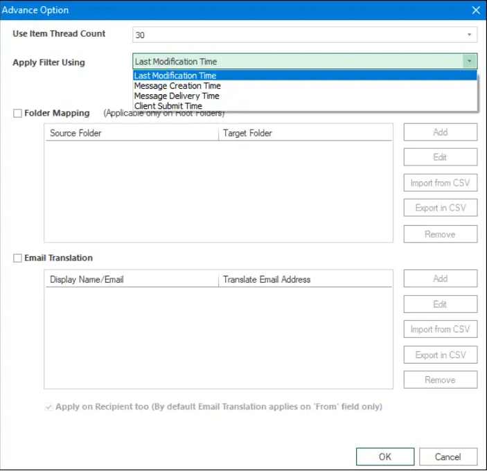 MAP folders and click ok