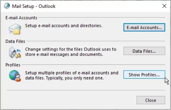 Create a new Outlook Profile