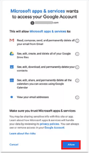Allow Gmail to Read your Email information