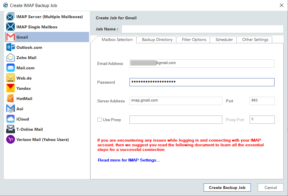 Create a backup for for Exporting Gmail Emails to EML file format