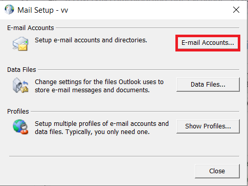 Click Email Accounts