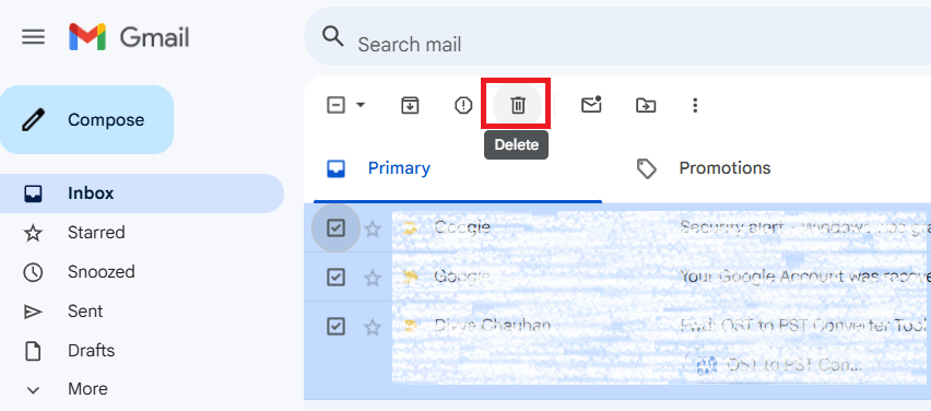 Delete Gmail Emails