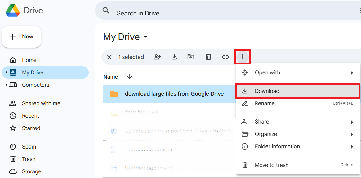 Download Google Drive files