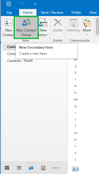 Create new Contact Group In Outlook