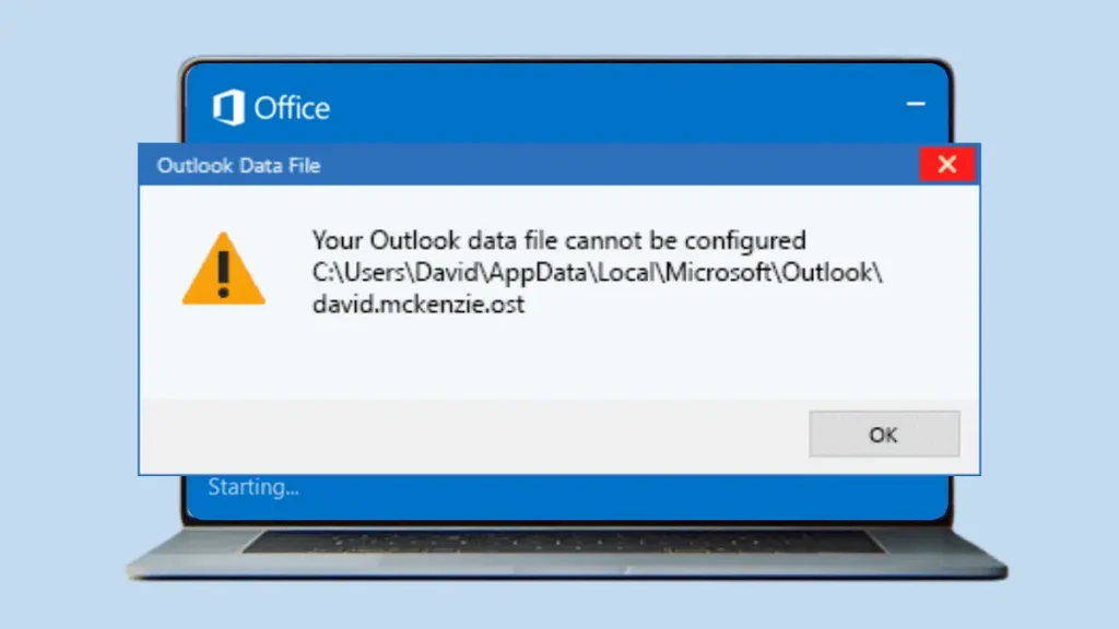 your Outlook data file cannot be configured