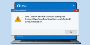 your Outlook data file cannot be configured